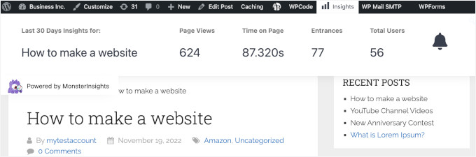 Seeing blog stats on the front end