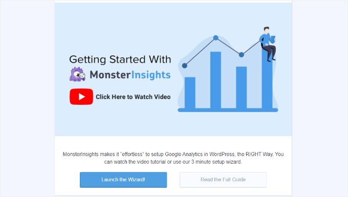 The MonsterInsights setup wizard