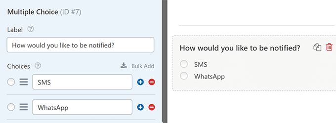 Send notifications via SMS or WhatsApp