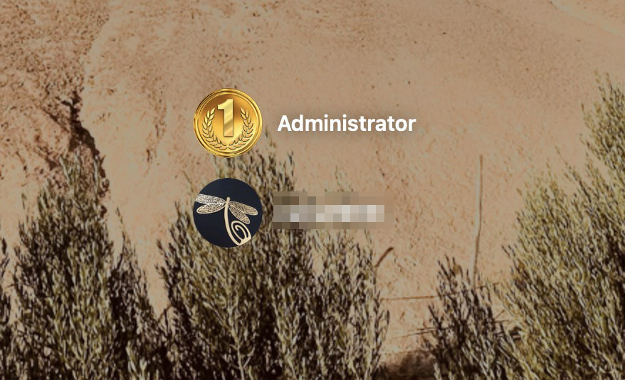 Mac user profile screen after logging in to a new account