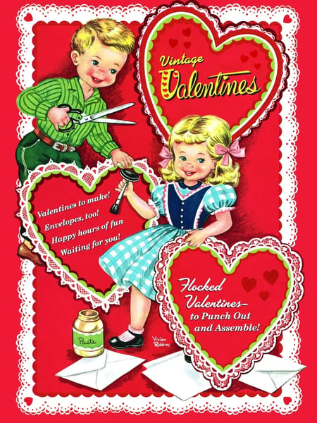 vintage kids valentines