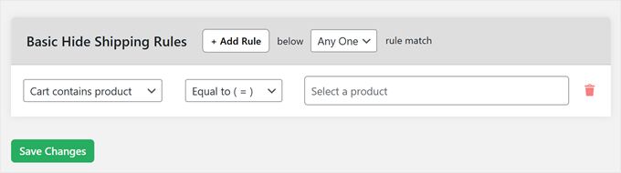 Adding conditional logic to hide shipping options