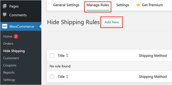 Adding a new custom rule in Hide Shipping for WooCommerce