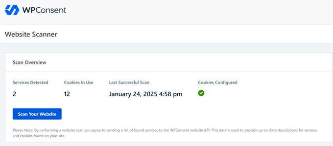 WPConsent scanner