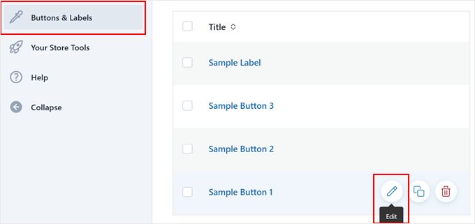 Editing a button in YITH WooCommerce Catalog Mode