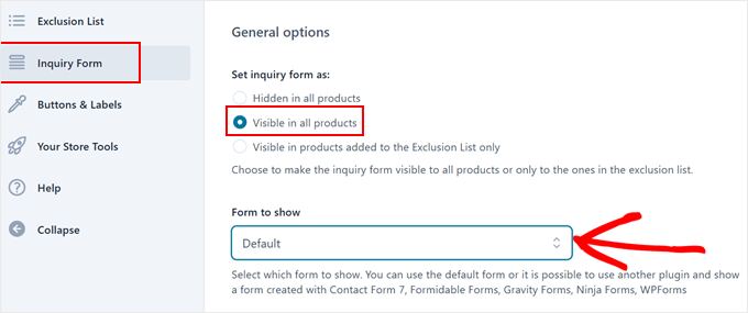 Making the inquiry form visible on product page in YITH WooCommerce Catalog Mode plugin