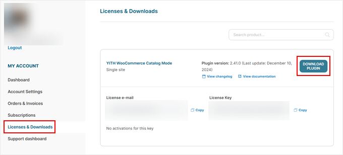 Downloading premium YITH plugin