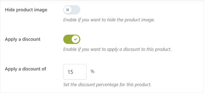 Applying a discount to individual products in the bundle with the YITH plugin