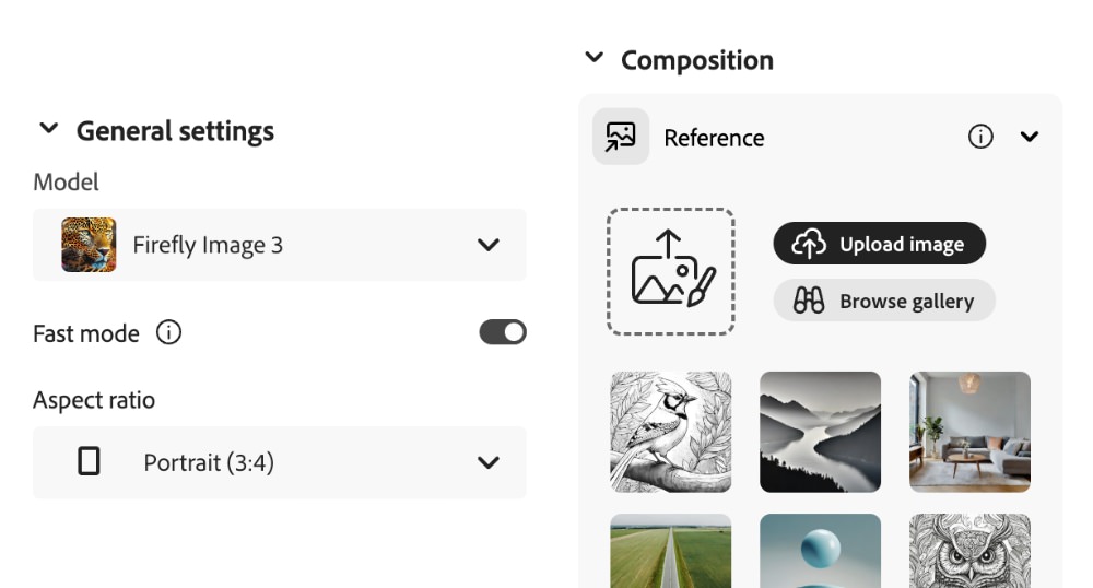 Adobe Firefly advanced settings and customization options