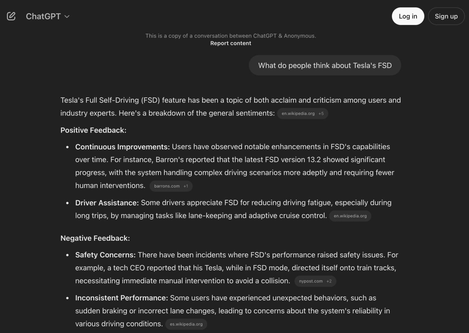 ChatGPT response example compared to Grok AI