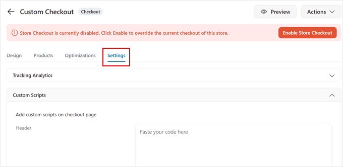 Entering custom scripts and code in FunnelKit checkout settings