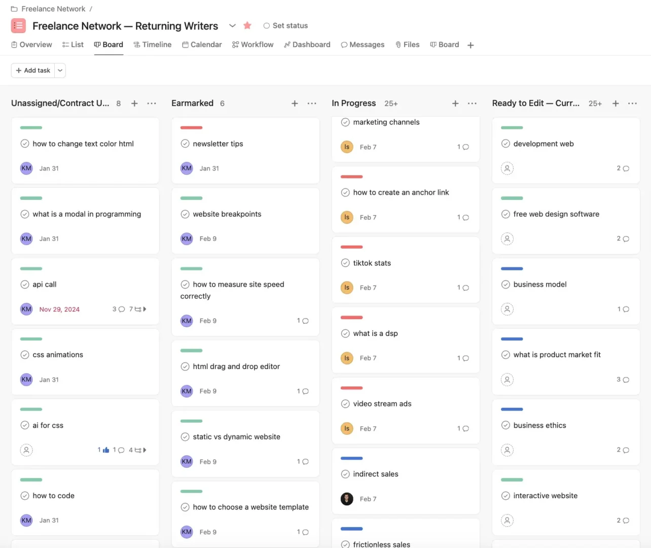 content planning software to manage cross team's tasks