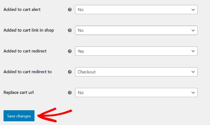 Saving changes to the Direct Checkout plugin's general settings