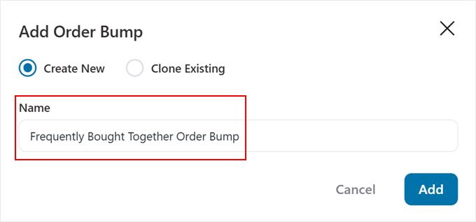 Naming the FunnelKit order bump