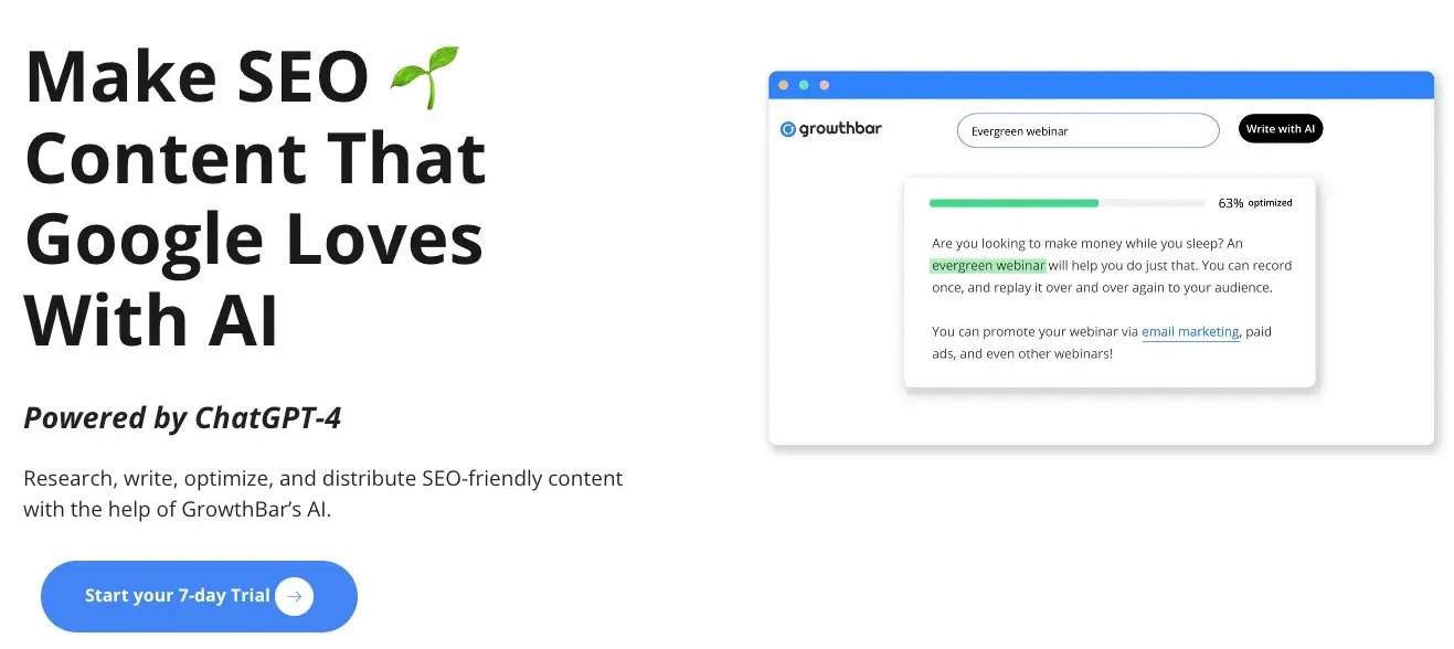 growth bar offers keyword research software and seo content creation support.