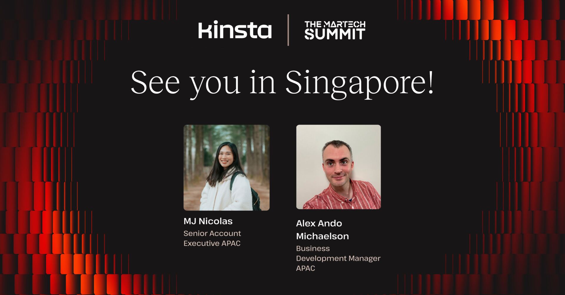 Picture of the Kinsta team attending the martech summit 
