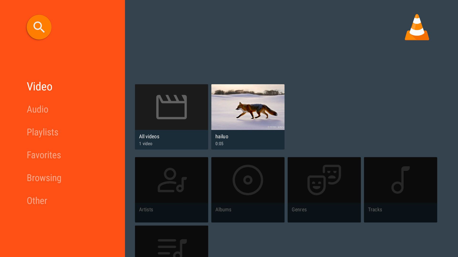 VLC Player showing transferred movie