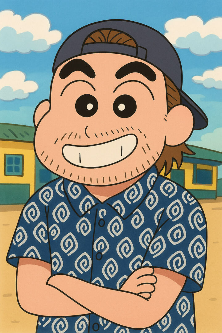 Portrait transformed into Shinchan cartoon style