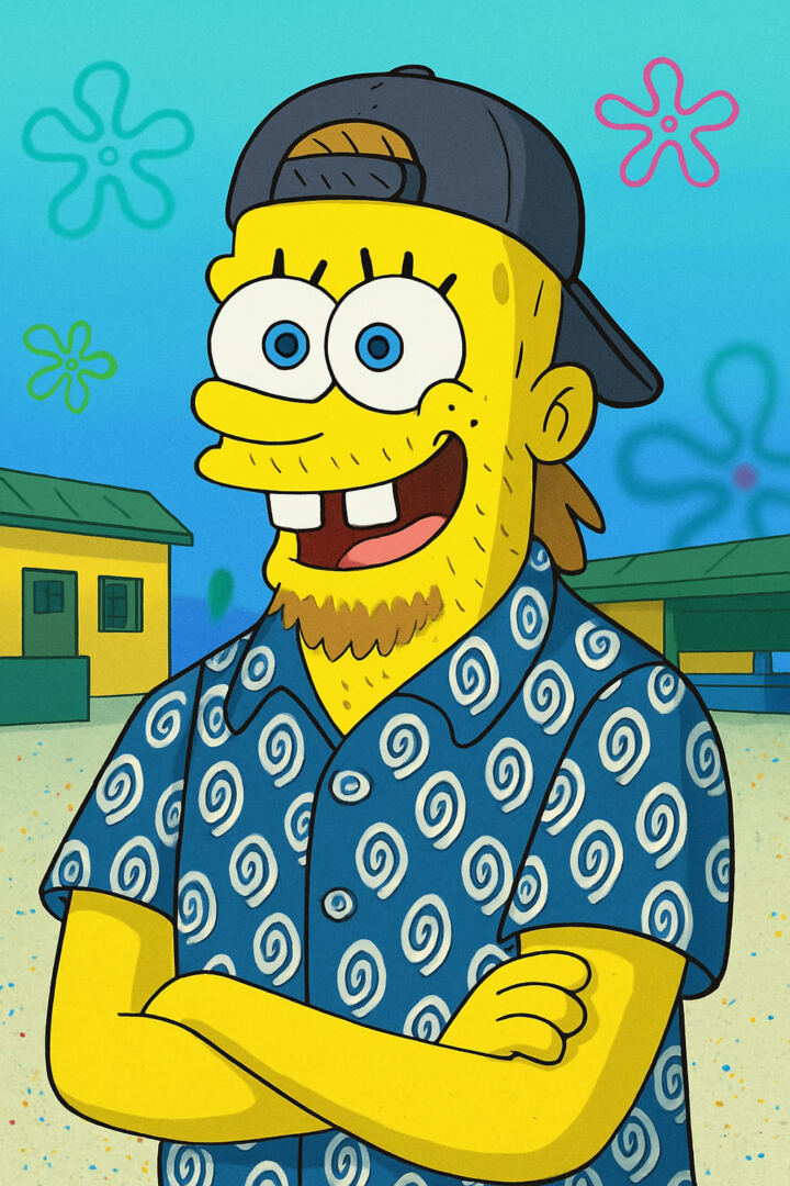 Portrait transformed into SpongeBob SquarePants style