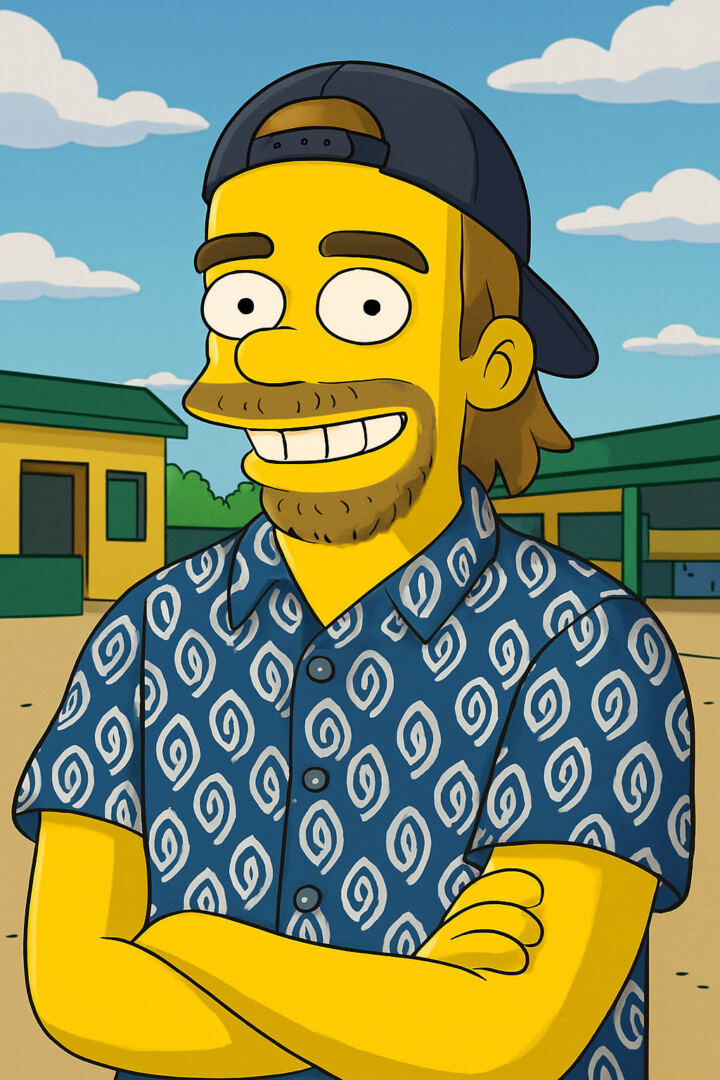 Portrait transformed into The Simpsons cartoon style