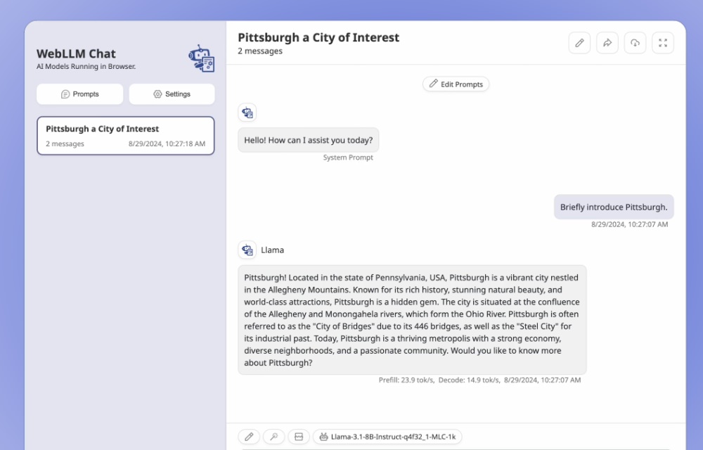 WebLLM browser AI