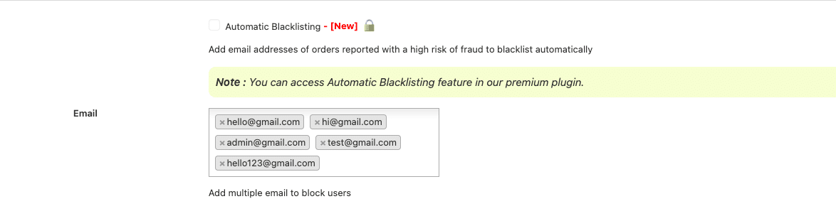 Manually blacklisting fraudulent users in WooCommerce.