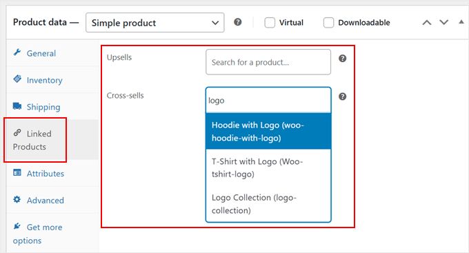 Configuring the Linked Product settings in WooCommerce