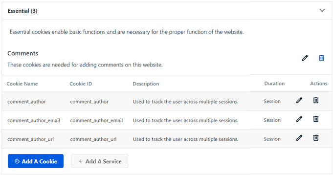 wpconsent configuration