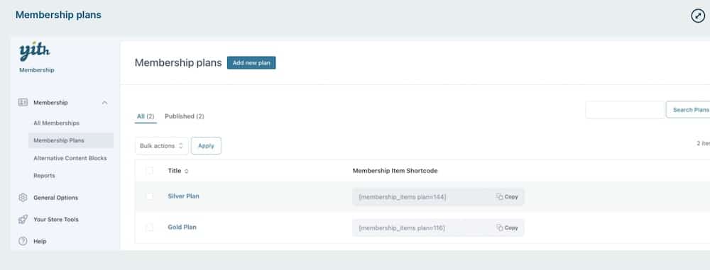 Screenshot of the interface for setting up the WooCommerce YITH plugin.