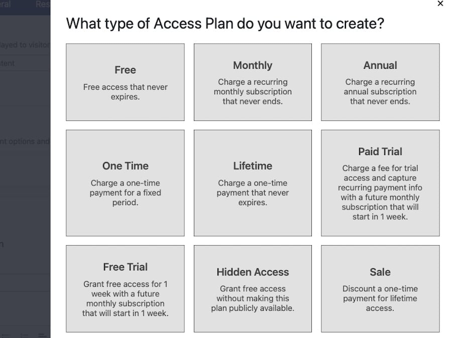 A screenshot of the lesson plan access selector within the LifterLMS plugin for education.