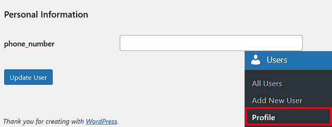 Existing users adding phone numbers