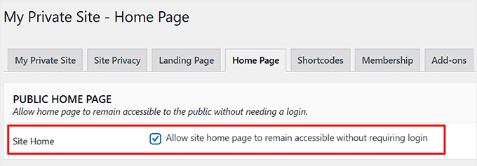 Allow home page to be accessible for everyone