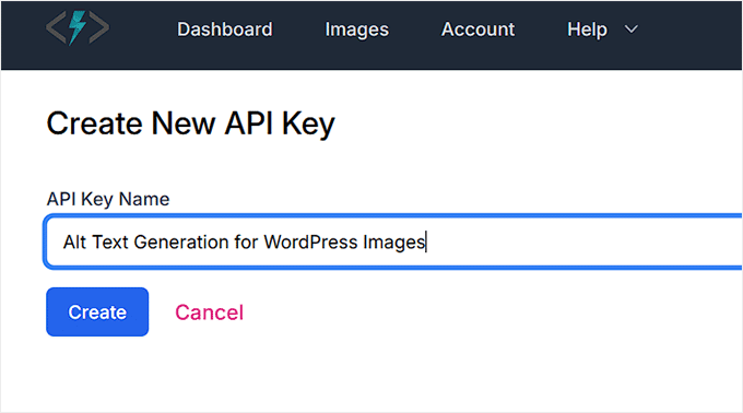 Click the Create button