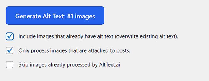 Click the Generate Alt Text button