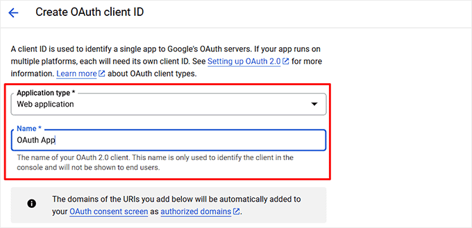 Create a client ID 