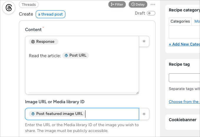 Create a Threads post in Uncanny