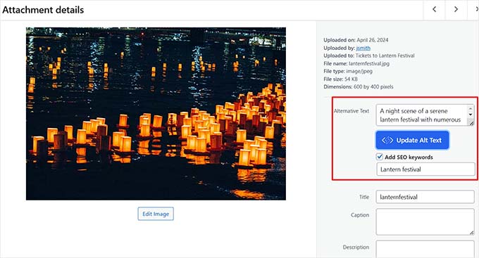 Create alt text with AI