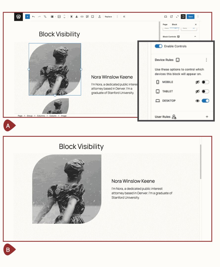 Add device rules to the image block