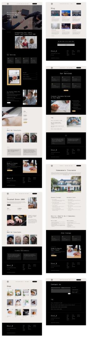 insurance starter site for Divi