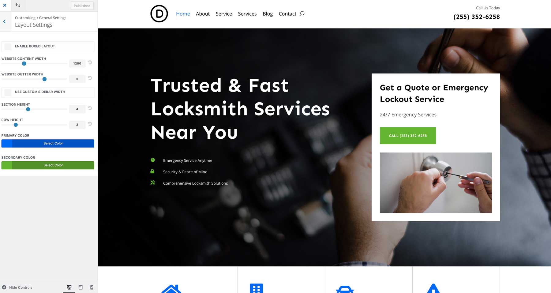 locksmith starter site for Divi