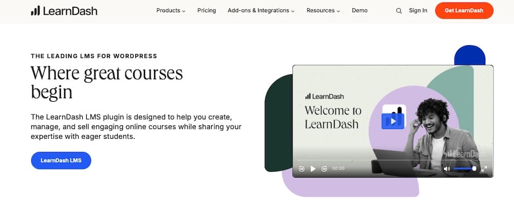 A screenshot of the LearnDash website for educators.