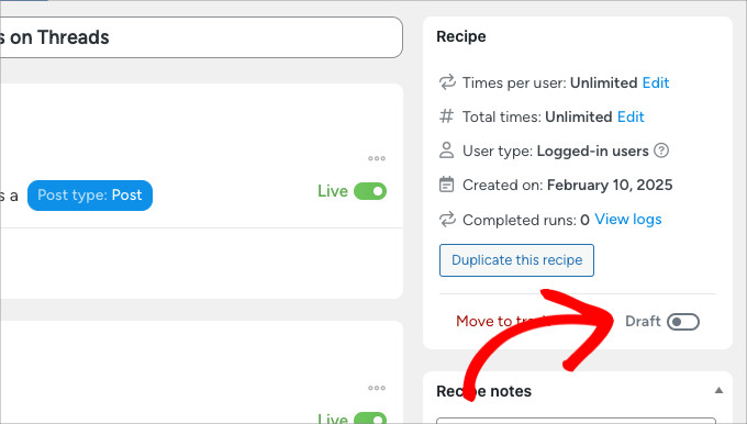 Make Uncanny recipe live