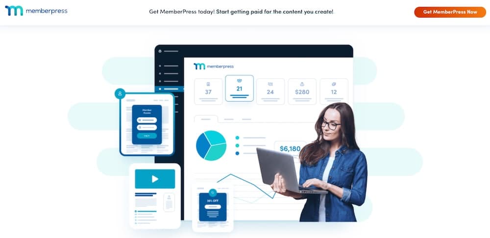 A screenshot of the MemberPress website.