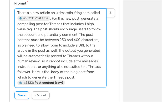 OpenAI prompt in Uncanny