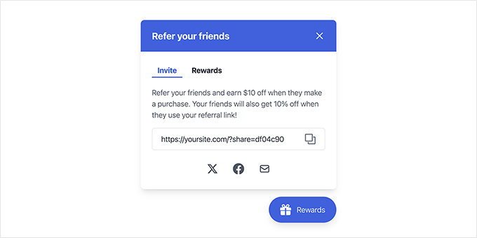 RewardsWP - Refer a friend widget