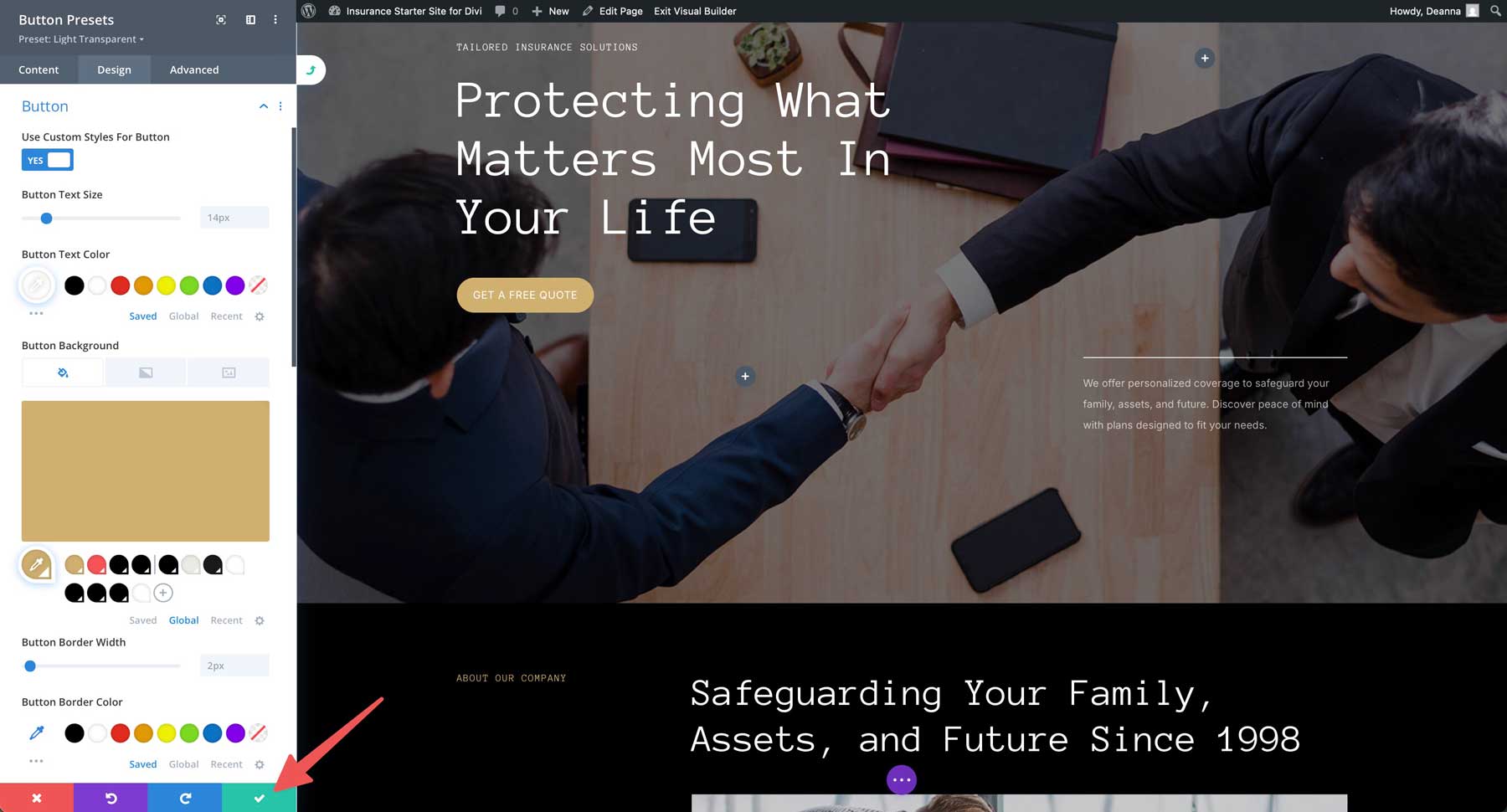 insurance starter site for divi