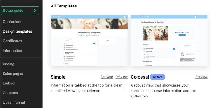 Teachable's templates