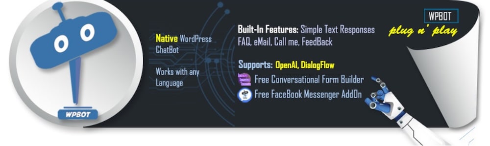 A screenshot of the WPBot website.