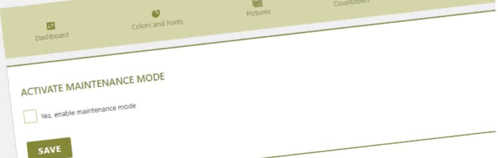 WP Maintenance Mode plugin