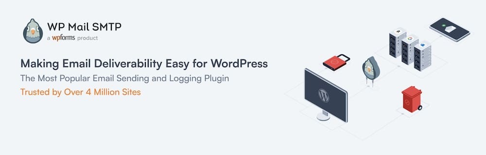 Screenshot of the banner from the WP Mail SMTP website.